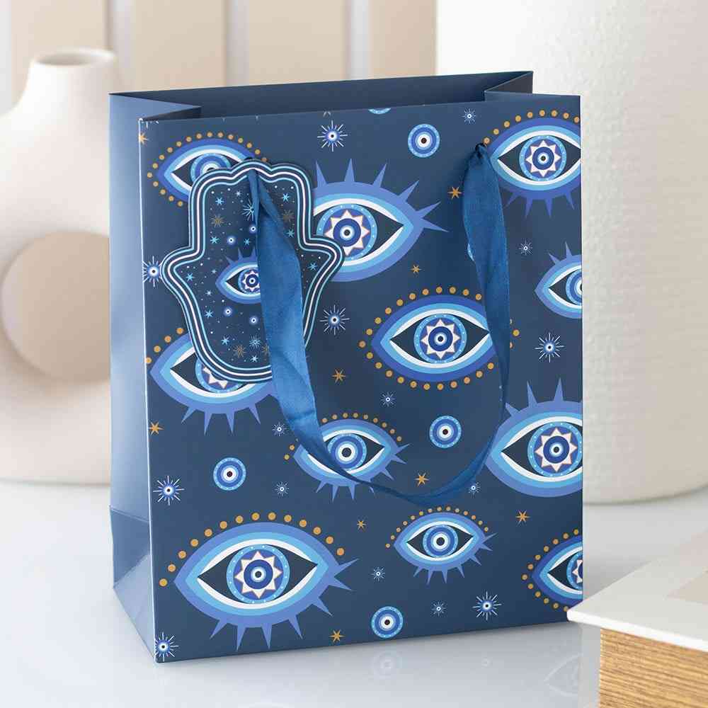 Something Different - Medium All Seeing Eye Print Geschenktasche - Blau